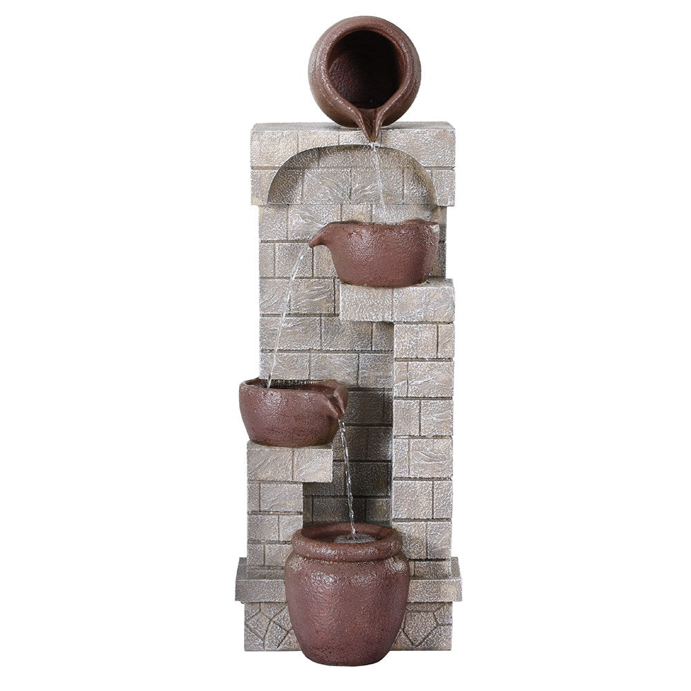 4-Tier Brown Solar Cascading Fountain