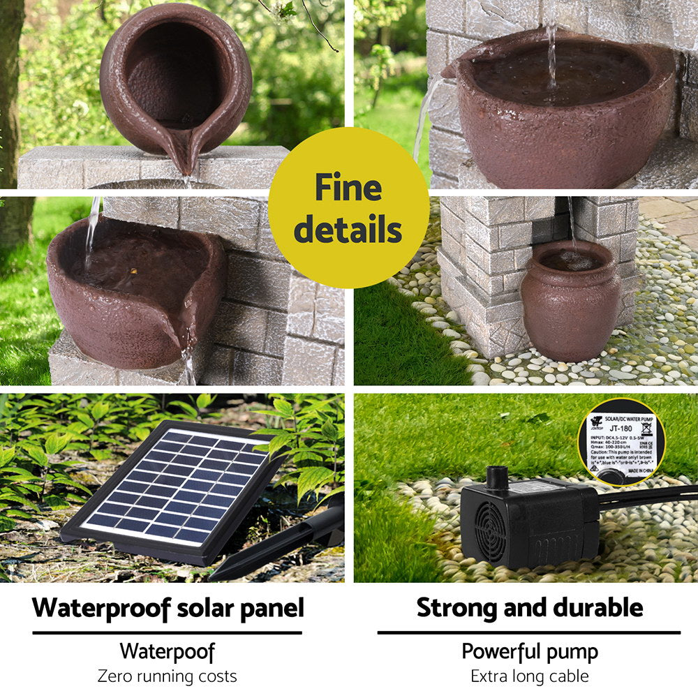4-Tier Brown Solar Cascading Fountain