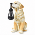 Golden Retriever Solar Lantern Garden Statue