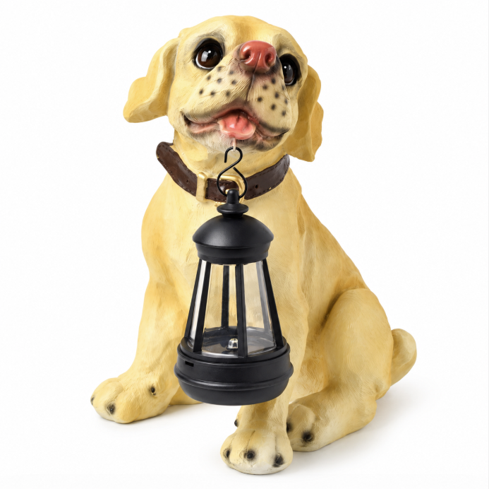 Solar Dog Lantern Garden Statue – Style C