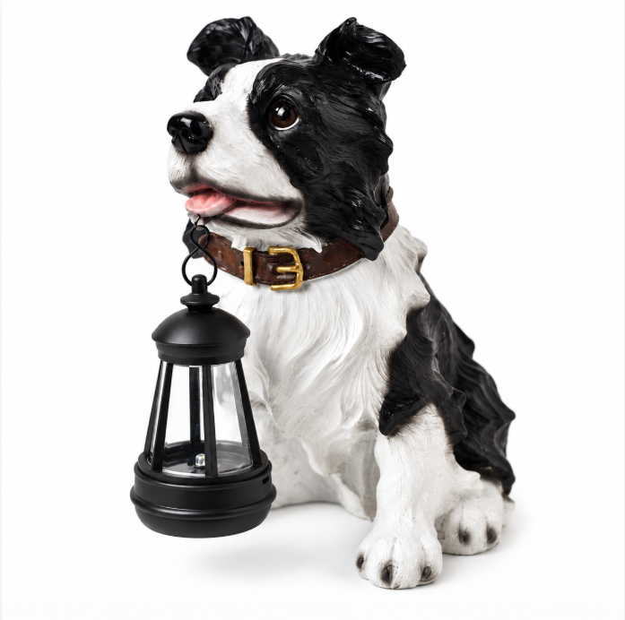Solar Dog Lantern Garden Statue – Style D