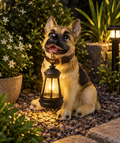 Solar Dog Lantern Garden Statue – Style B