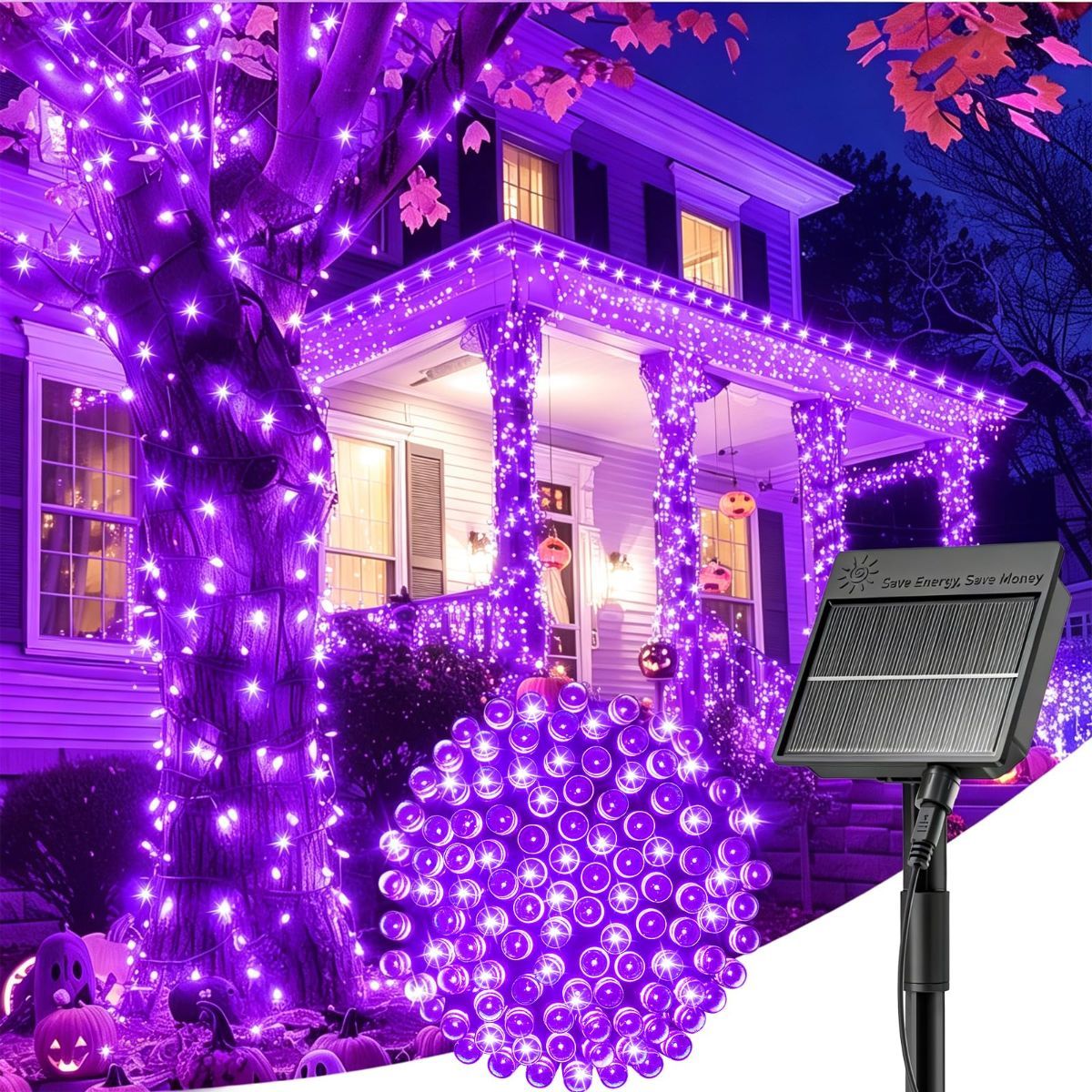 Purple Solar Fairy String Lights - 30 LED