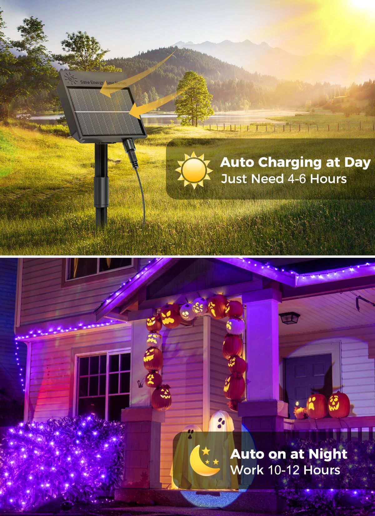 Purple Solar Fairy String Lights - 30 LED