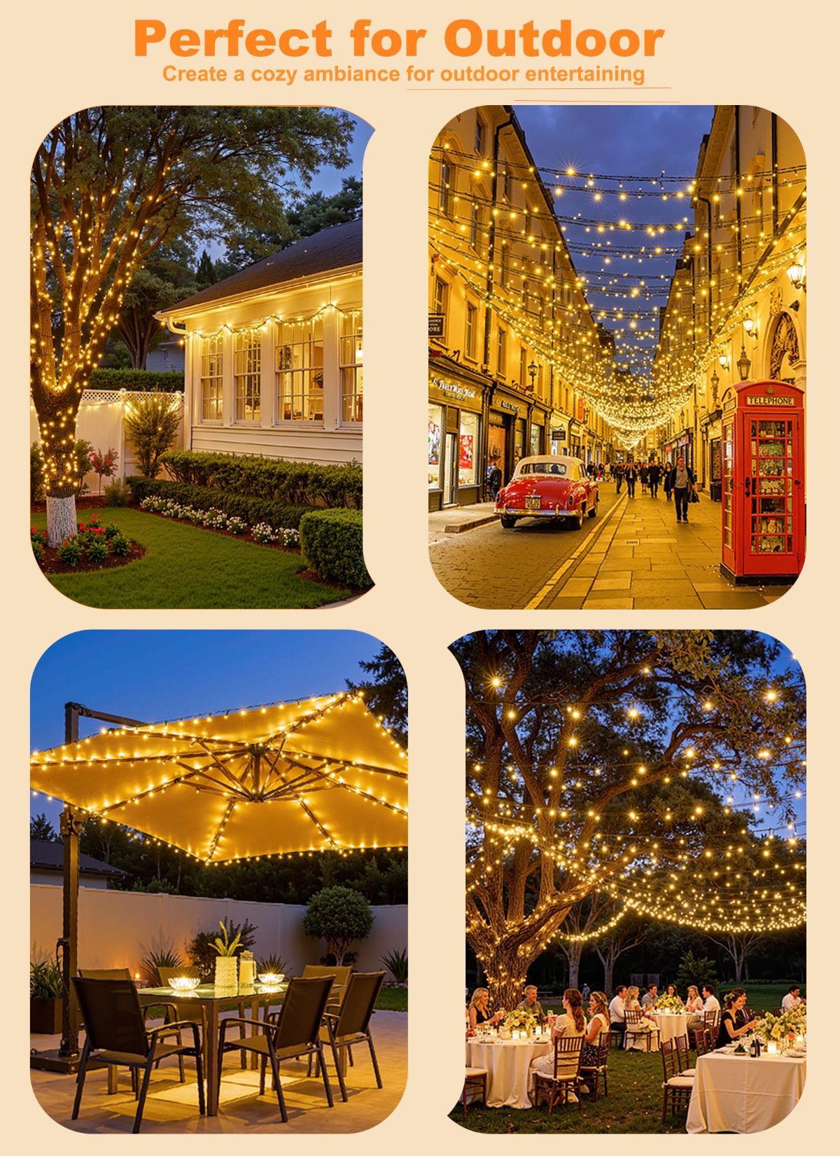 2-Pack Solar Fairy String Lights