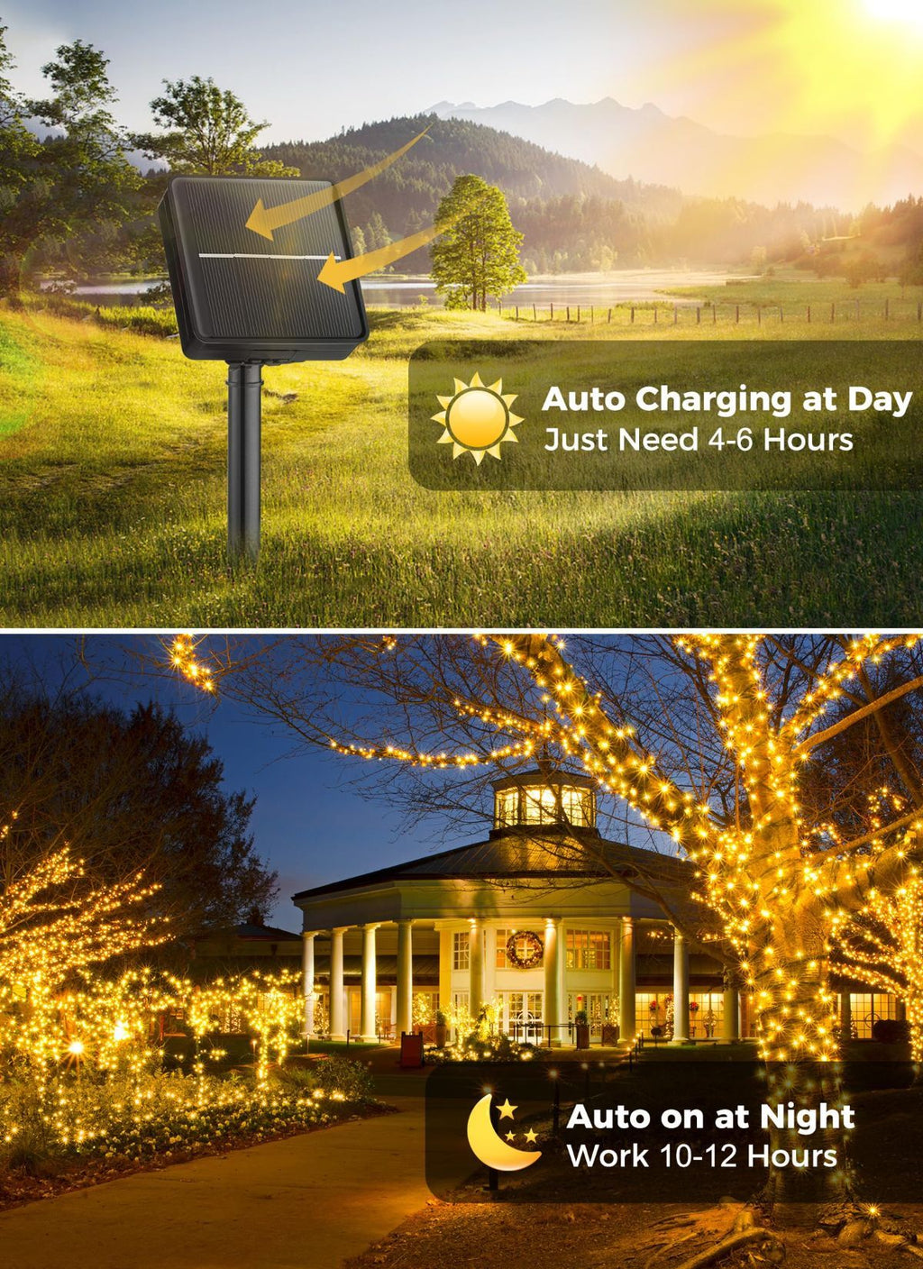 2-Pack Solar Fairy String Lights
