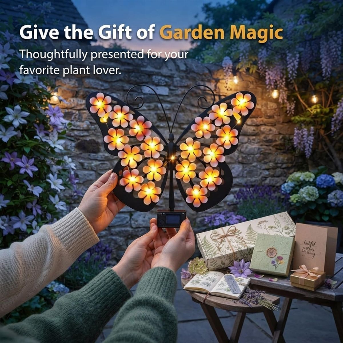 Yellow Solar Butterfly Wall Light