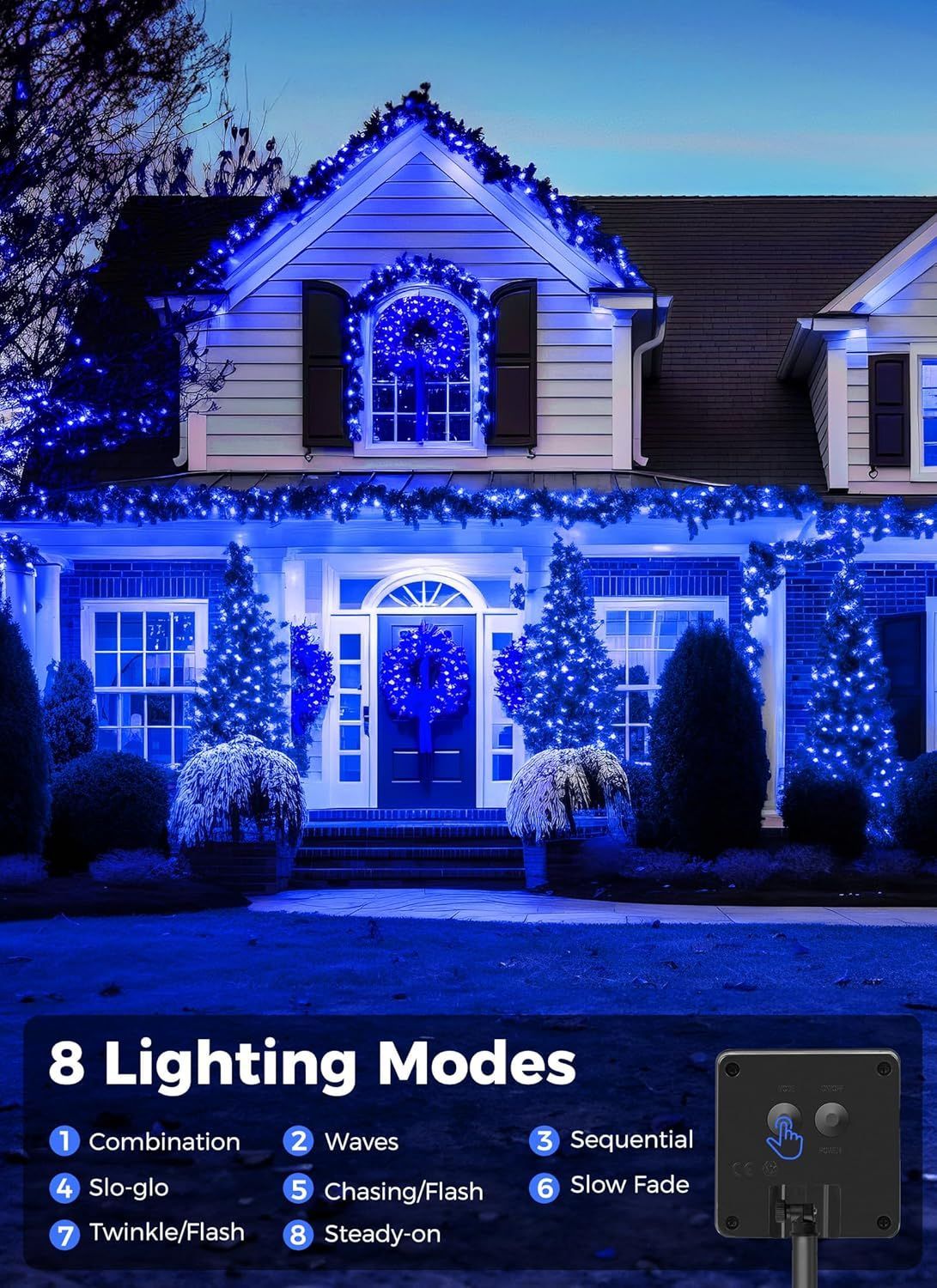 Blue Solar Fairy String Lights – 100 LED