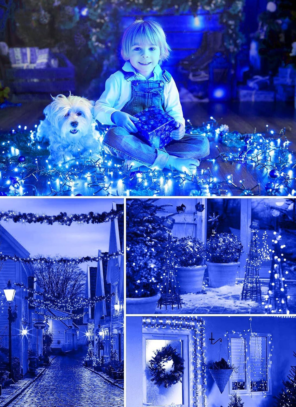 Blue Solar Fairy String Lights – 100 LED