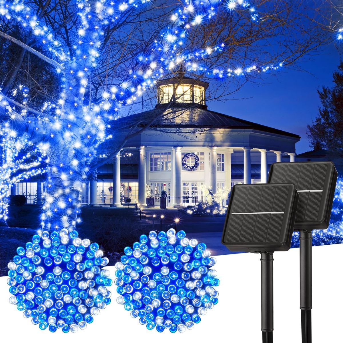 Blue Solar Fairy String Lights – 300 LED