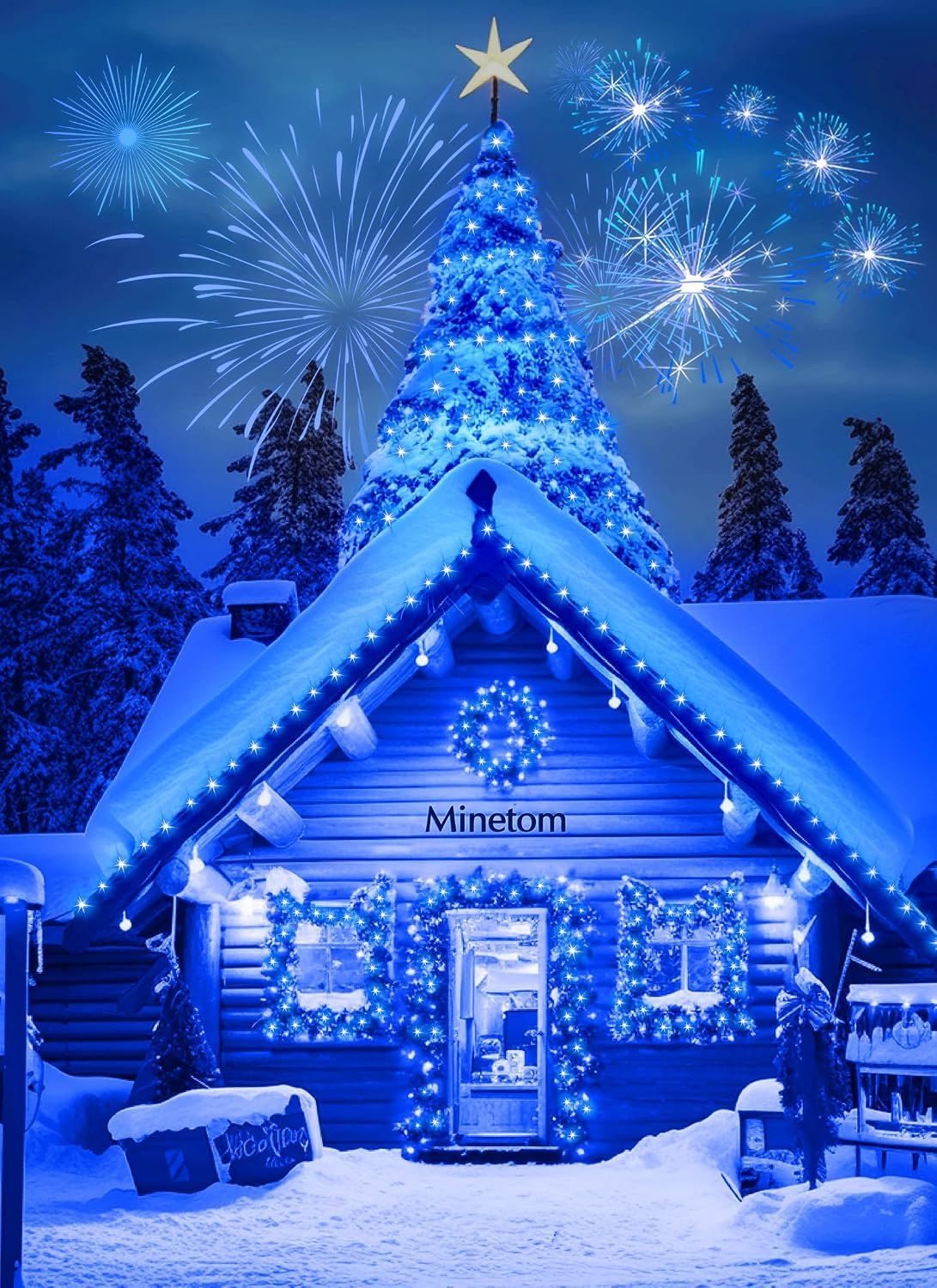 Blue Solar Fairy String Lights – 300 LED