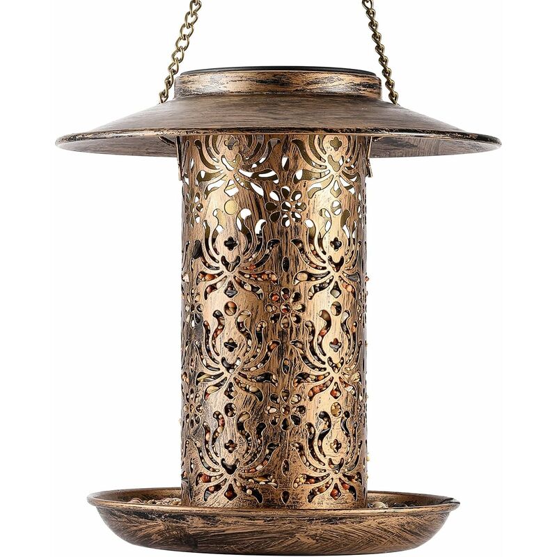 Solar Metal Lantern Bird Feeder