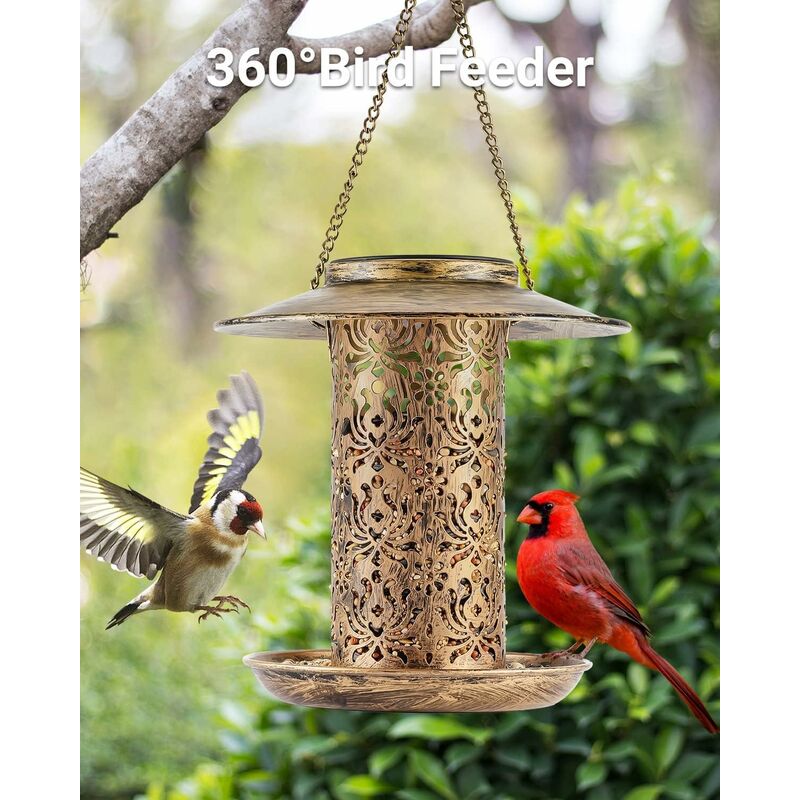 Solar Metal Lantern Bird Feeder