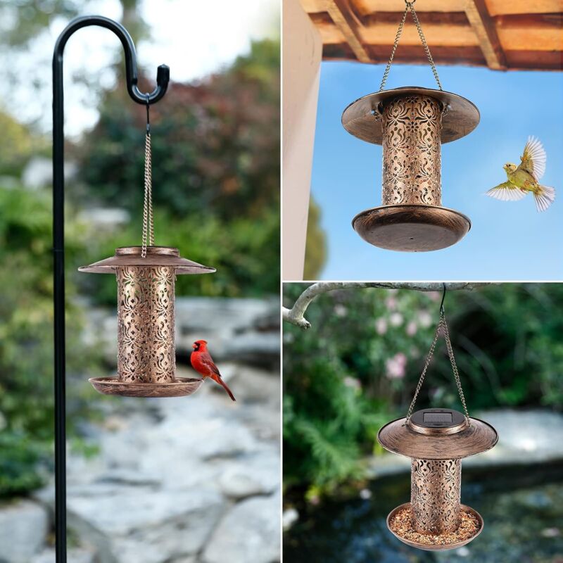 Solar Metal Lantern Bird Feeder