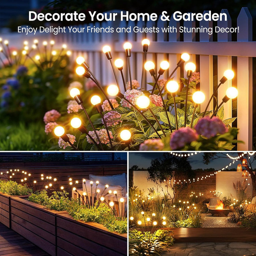 4-Pack Solar Firefly Garden Lights