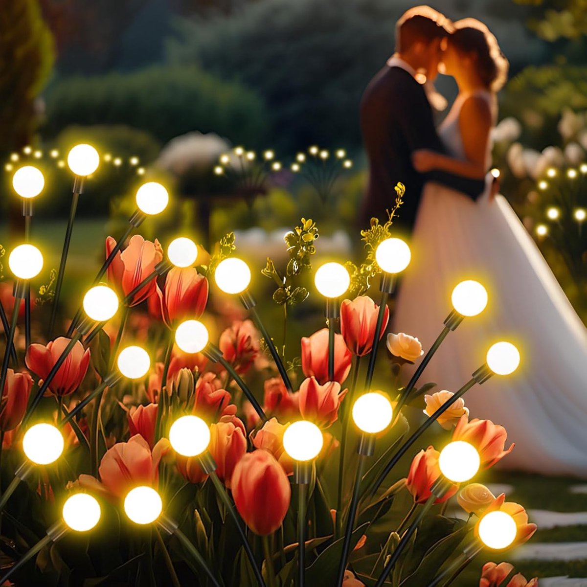 4-Pack Solar Firefly Garden Lights