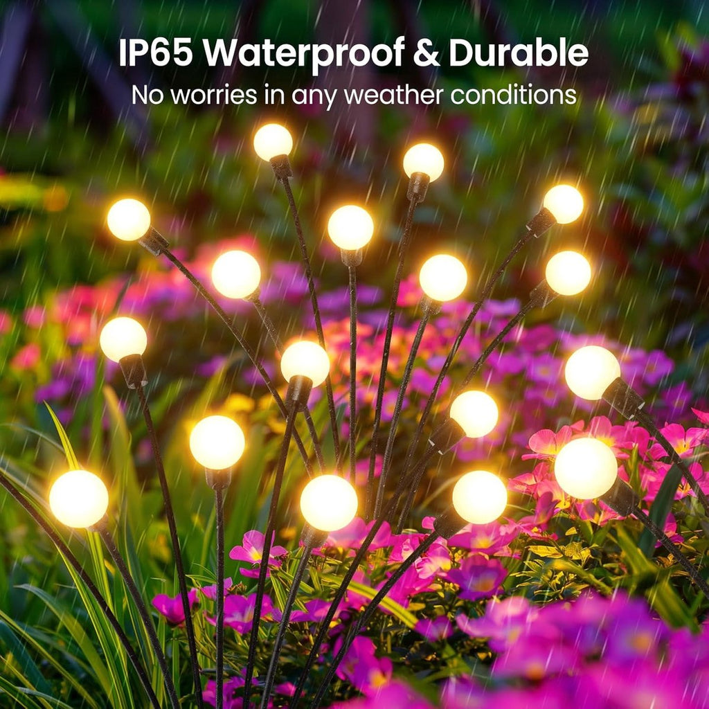 4-Pack Solar Firefly Garden Lights