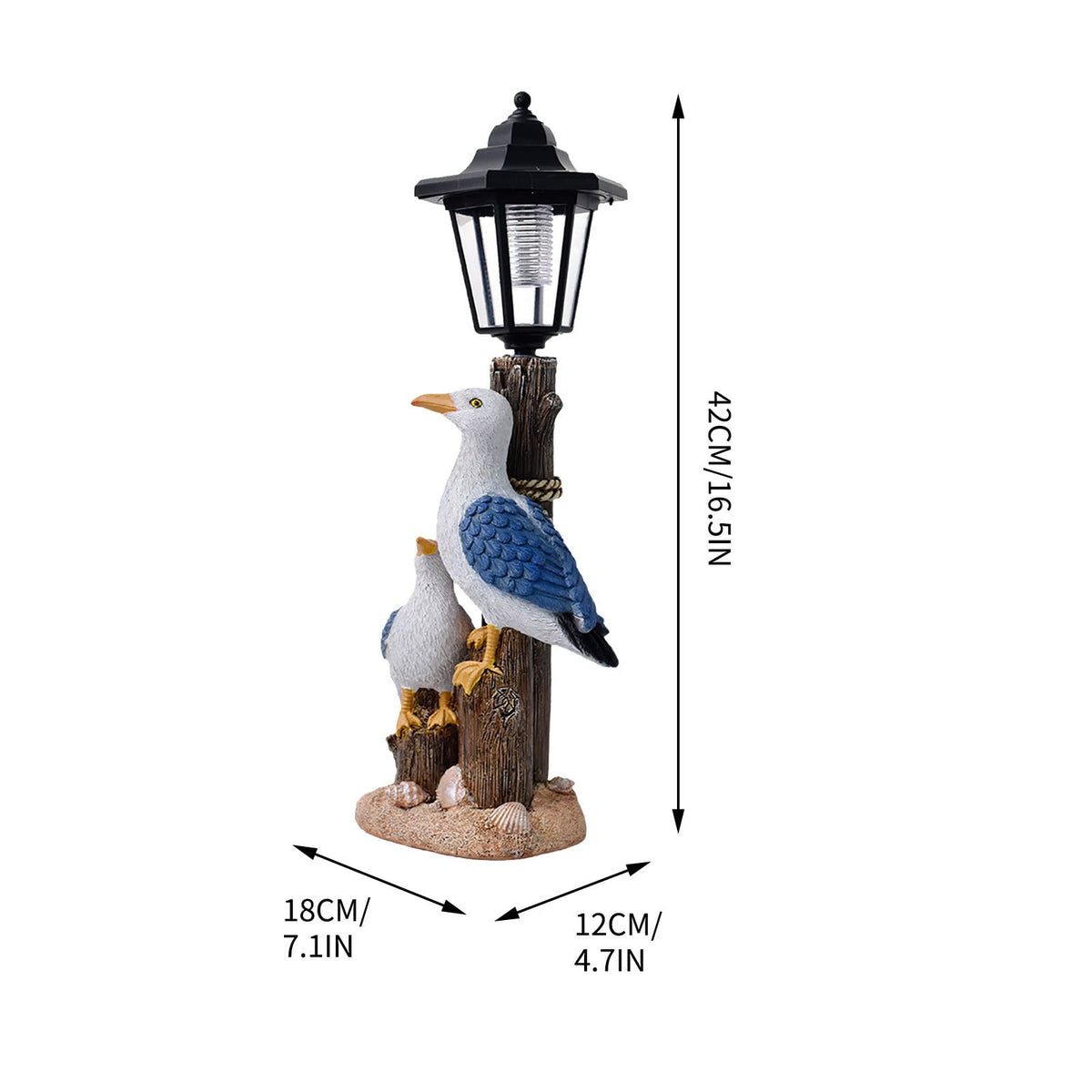 Solar Pelican Lantern Garden Statue – B