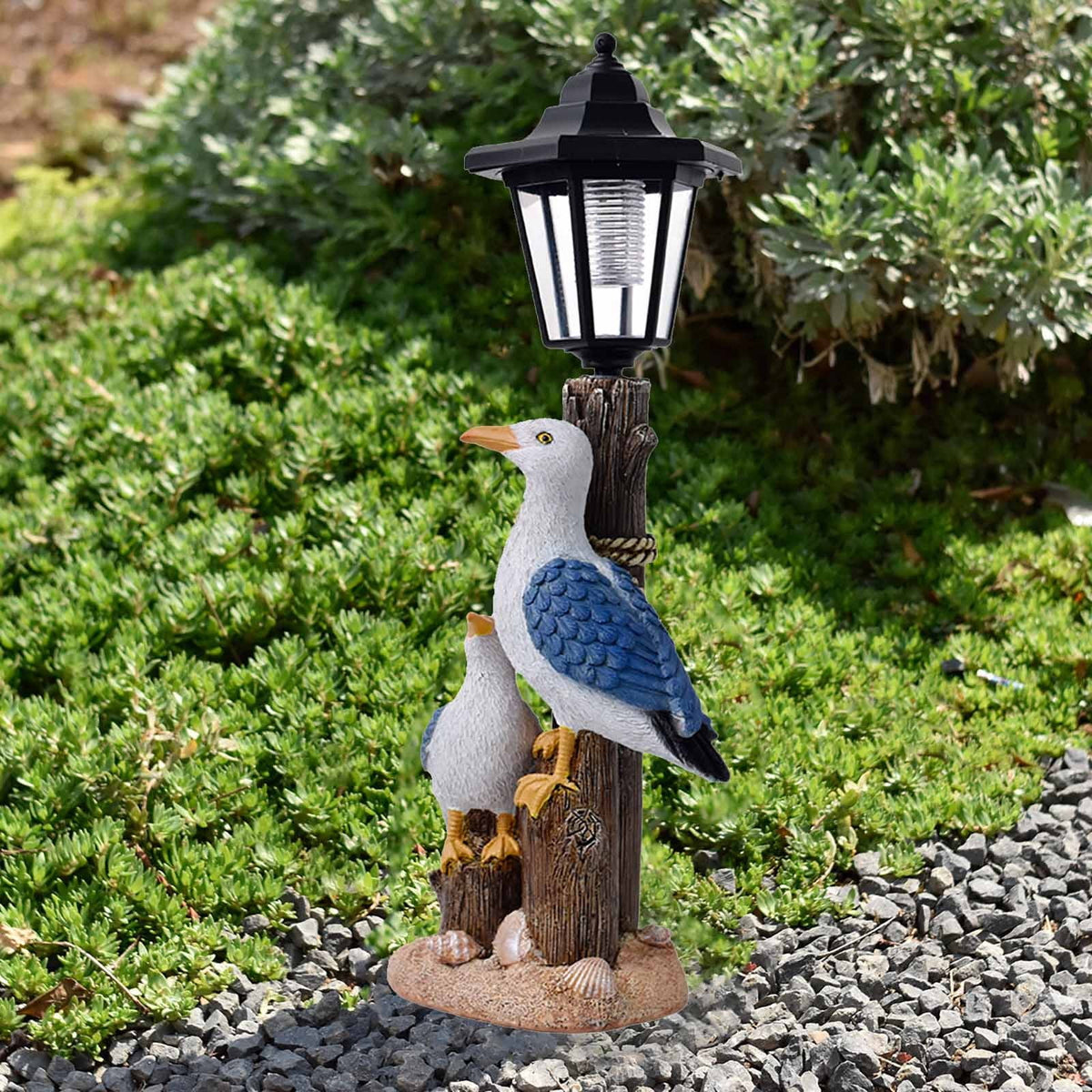 Solar Pelican Lantern Garden Statue – B