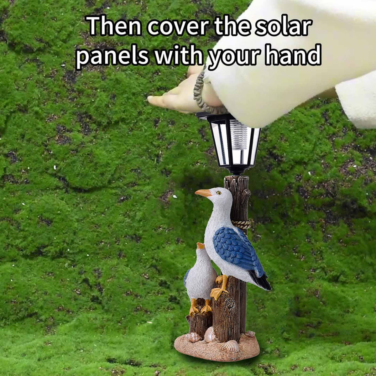 Solar Pelican Lantern Garden Statue – B