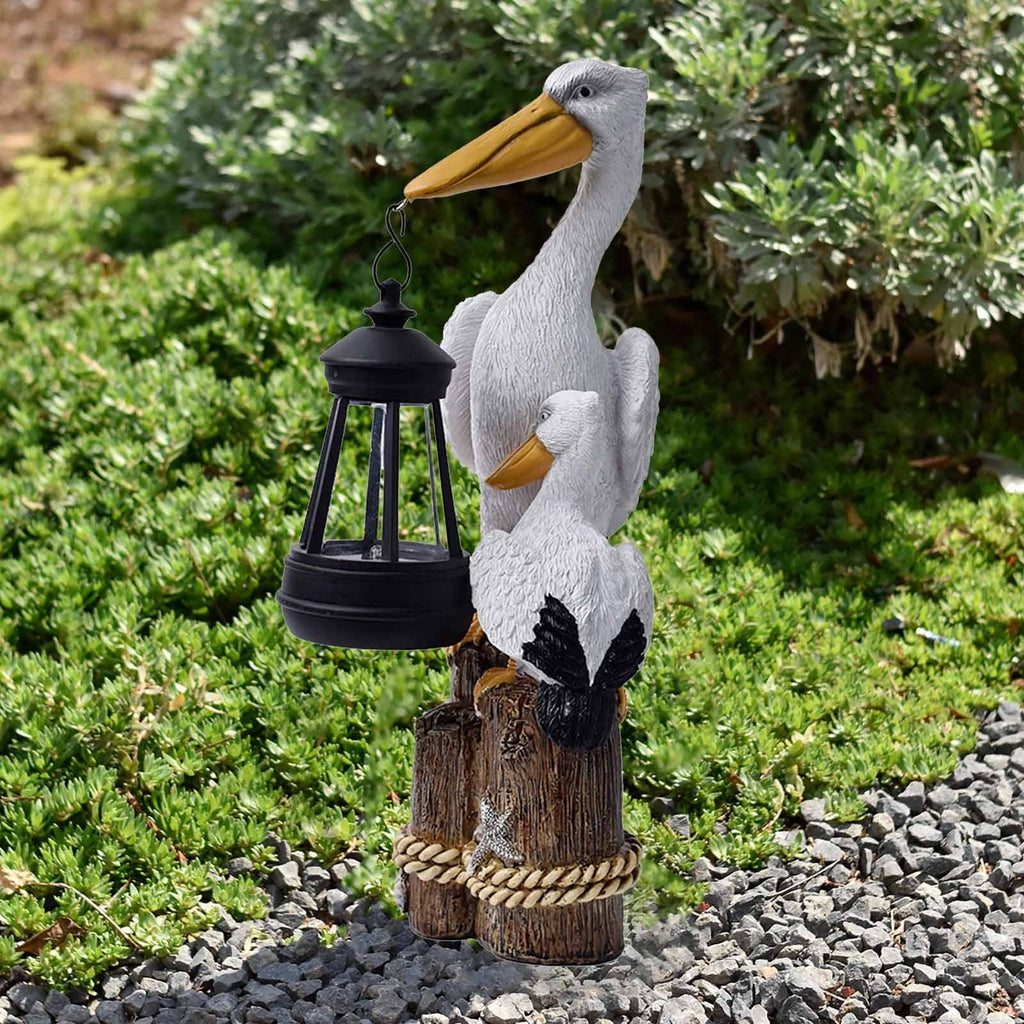 Solar Pelican Lantern Garden Statue – C