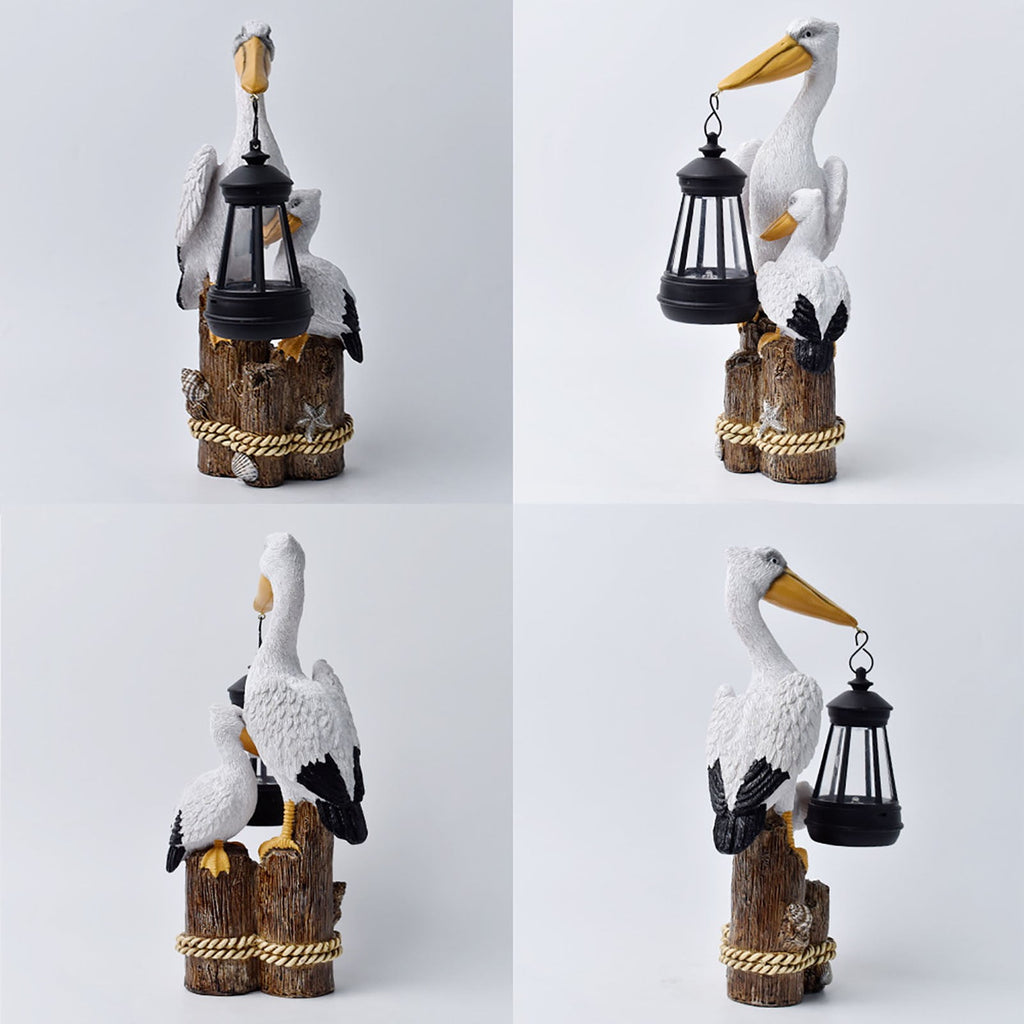 Solar Pelican Lantern Garden Statue – C