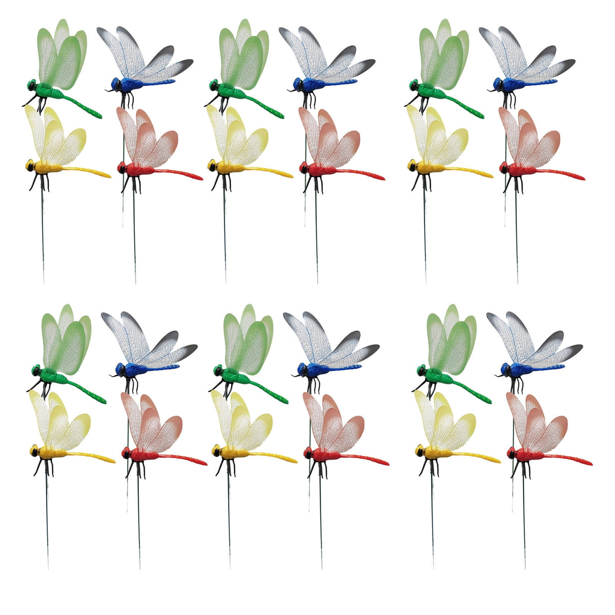 24-Piece Dragonfly Garden Stake Set
