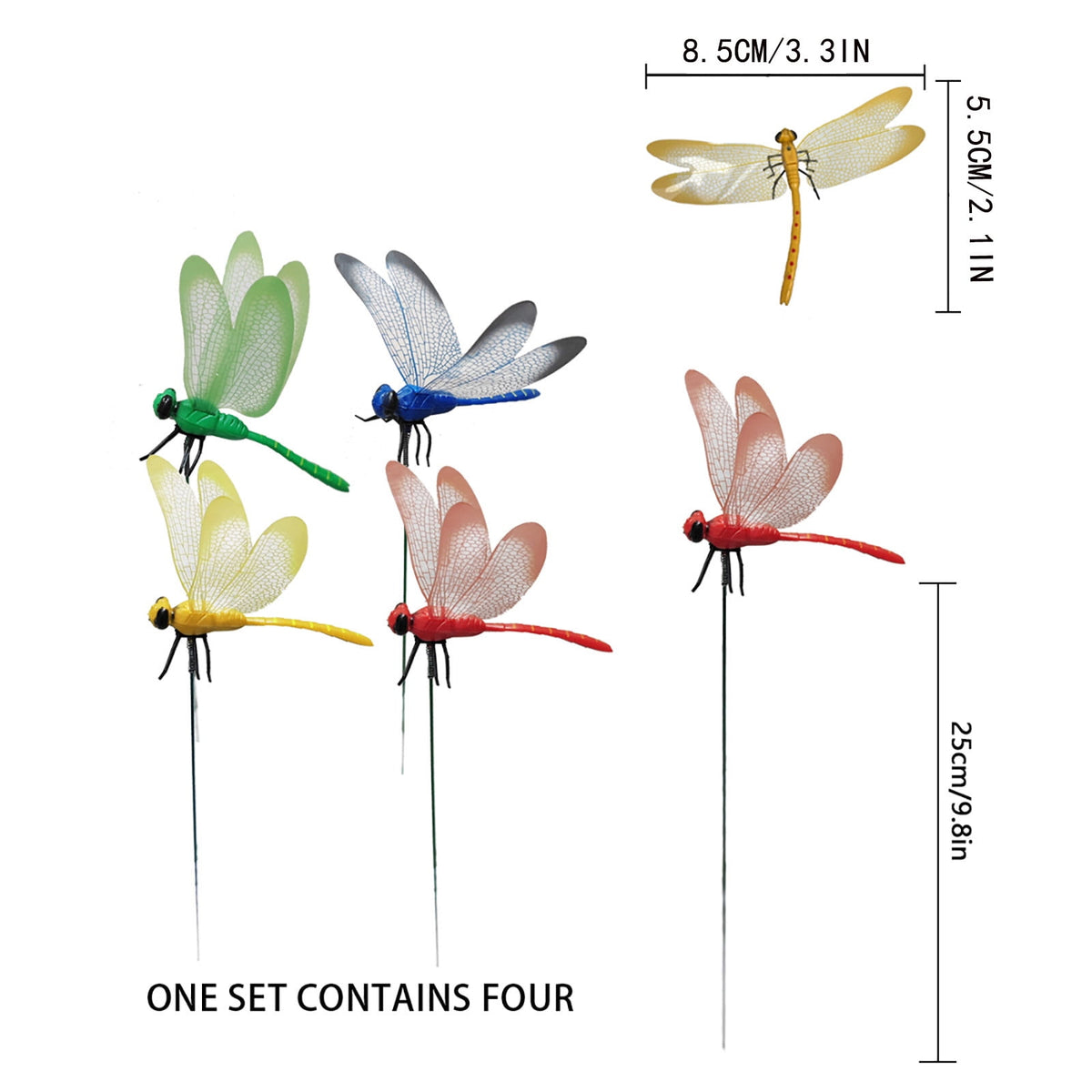 24-Piece Dragonfly Garden Stake Set