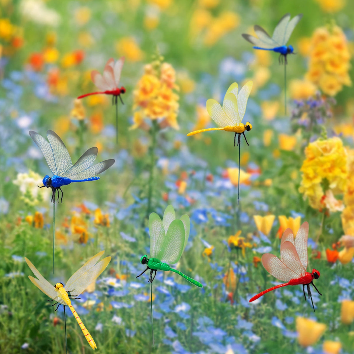 24-Piece Dragonfly Garden Stake Set