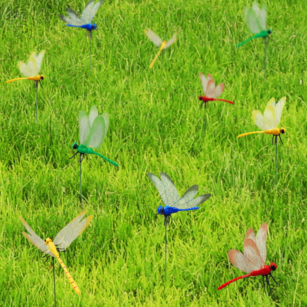 24-Piece Dragonfly Garden Stake Set