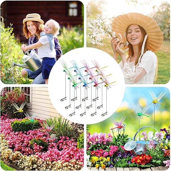 12- Piece Decorative Dragonfly Garden Clips