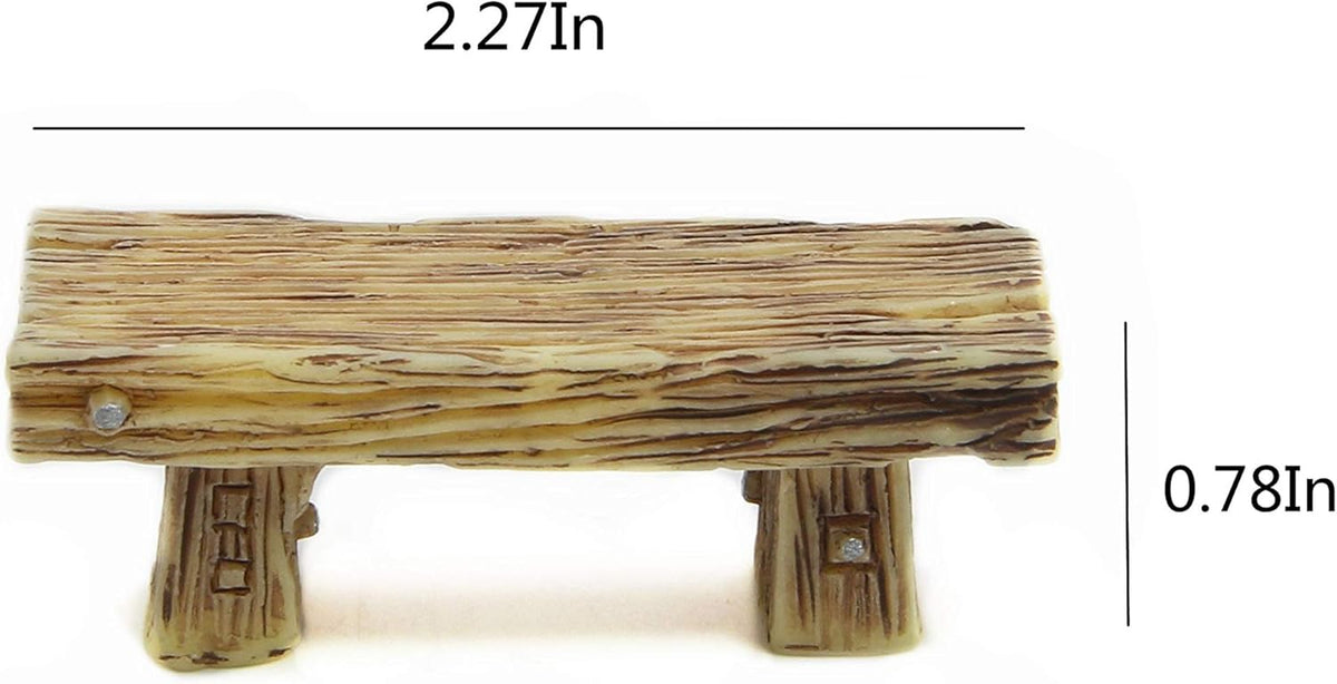 3-Piece Mini Fairy Garden Bench Set