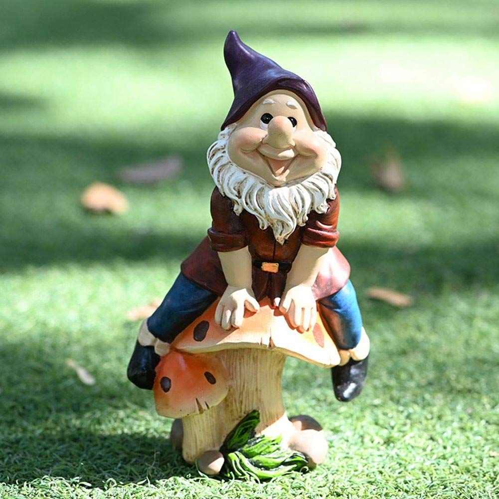 Mushroom Gnome Garden Statue