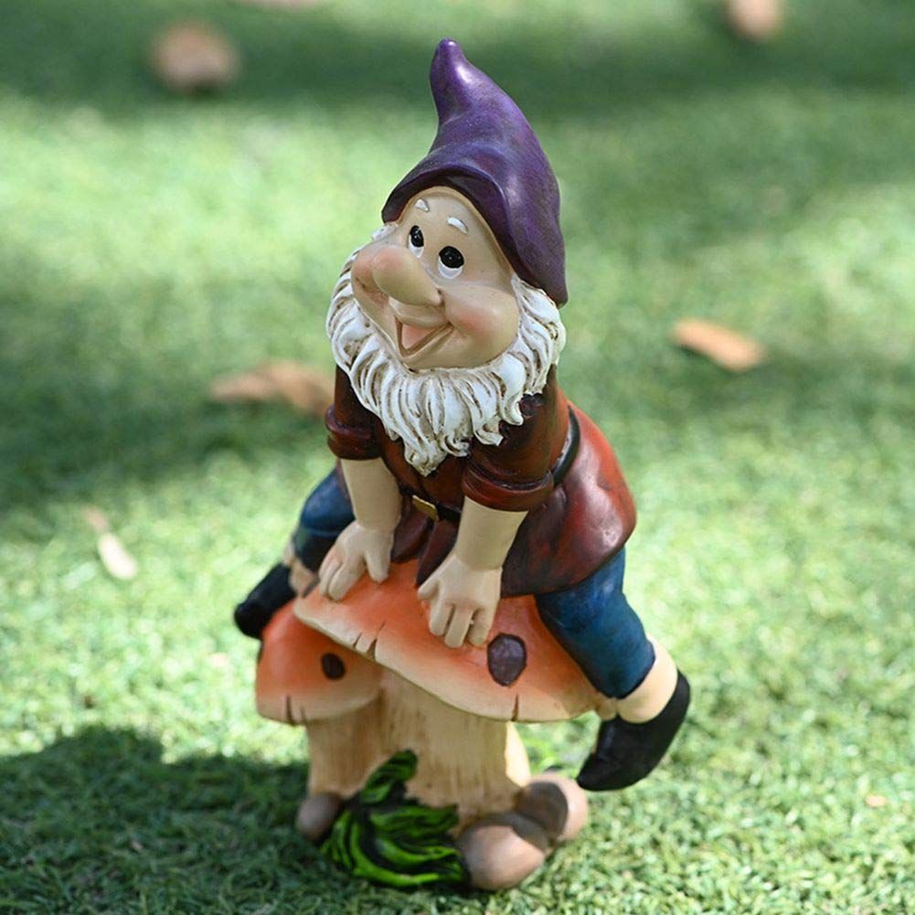 Mushroom Gnome Garden Statue