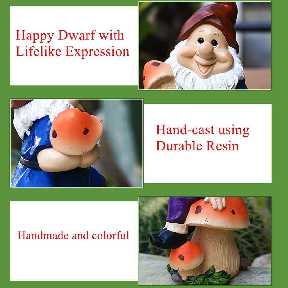Mushroom Gnome Garden Statue