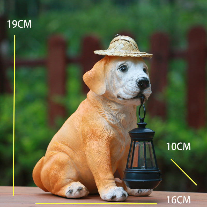 Solar Puppy Lantern Garden Statue