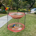 Pink Double-Layer Hanging Bird Feeder