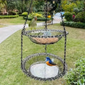 Grey Double-Layer Hanging Bird Feeder