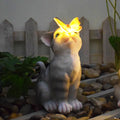 Cats & Butterflies Solar Garden Statue