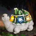 Cactus Turtle Solar Garden Statue