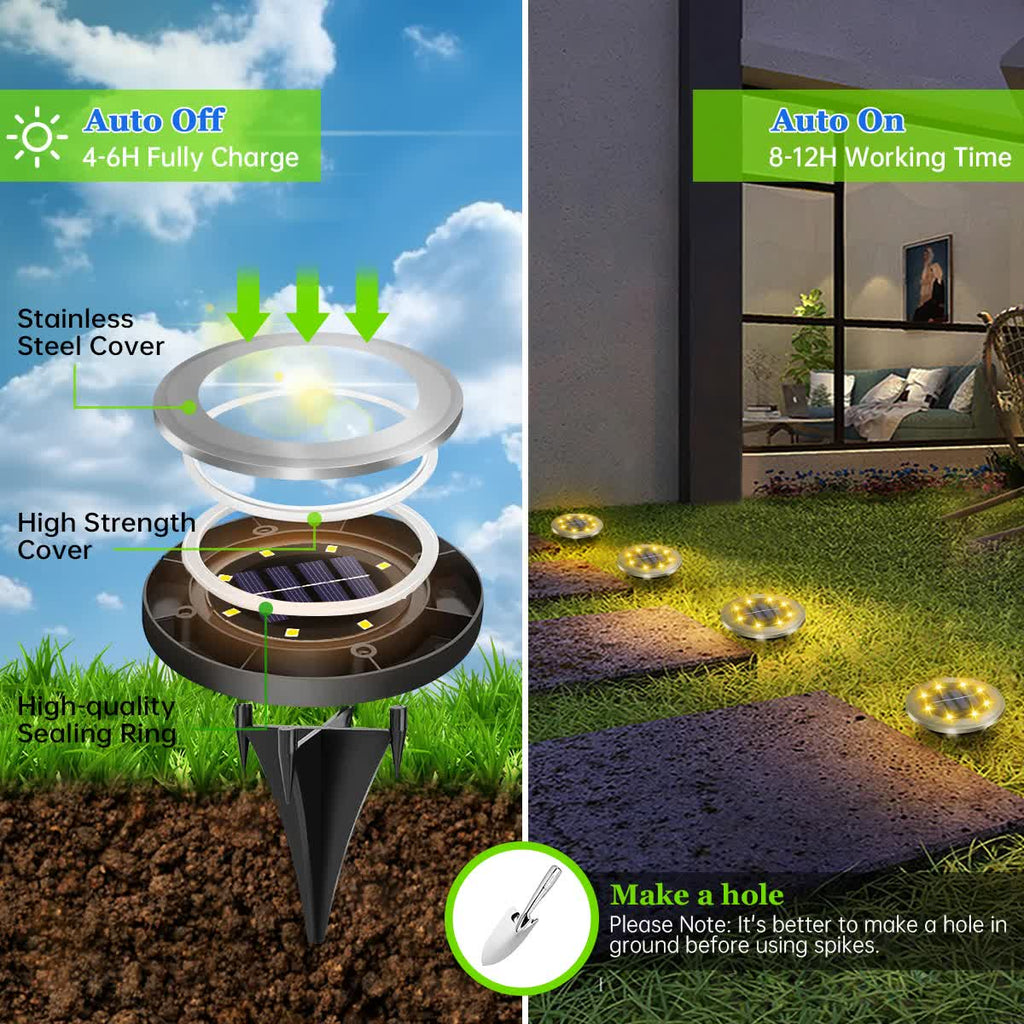 4-Pack Solar In-Ground Garden Lights