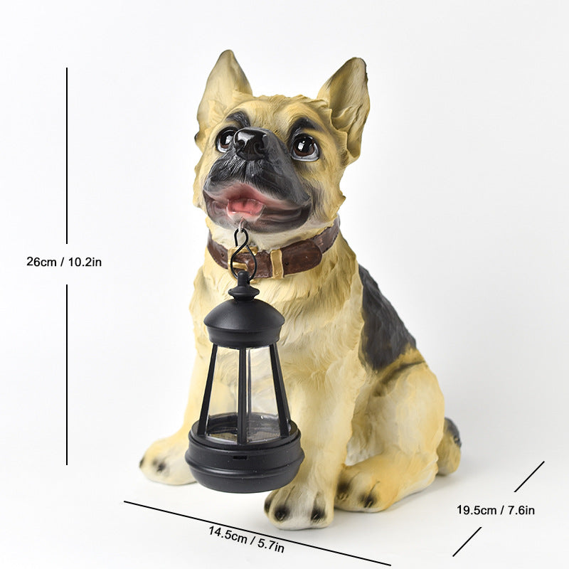 Solar Dog Lantern Garden Statue – Style B