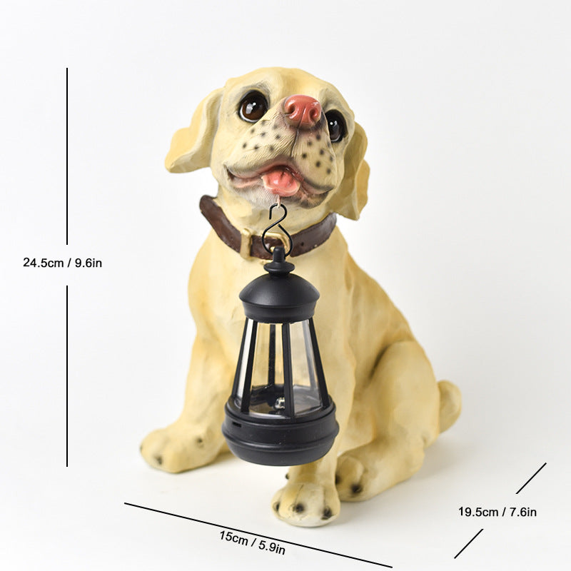 Solar Dog Lantern Garden Statue – Style C