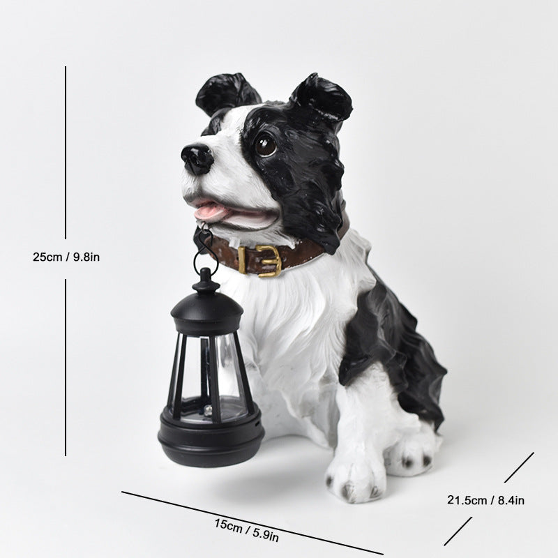Solar Dog Lantern Garden Statue – Style D