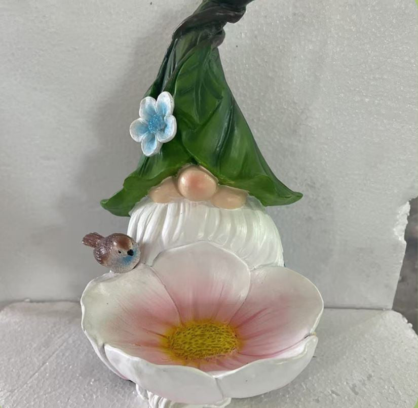 Solar Gnome Bird Feeder with LED Lights