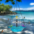 Blue Solar Hanging Cascade Bird Bath
