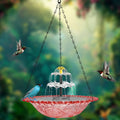 Pink Solar Hanging Cascade Bird Bath