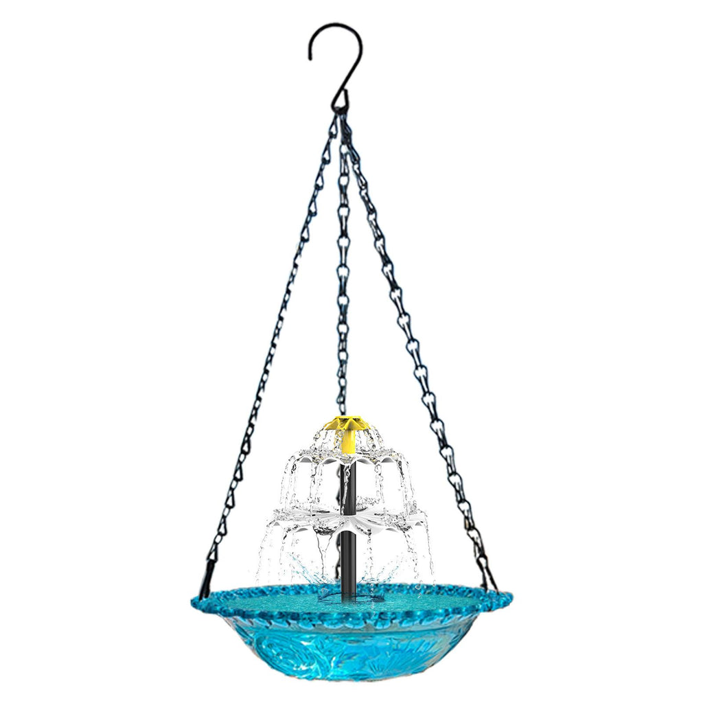 Pink Solar Hanging Cascade Bird Bath