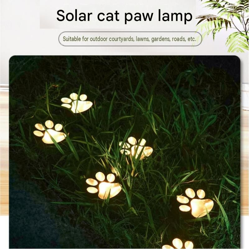 3-Pack Solar Cat Paw Garden Lights