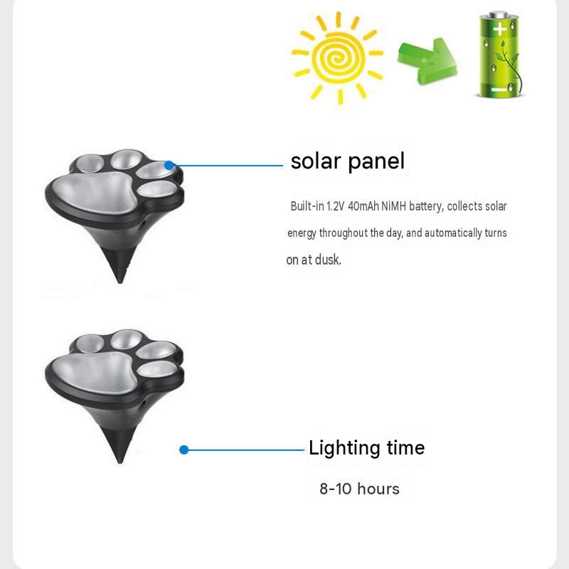 3-Pack Solar Cat Paw Garden Lights